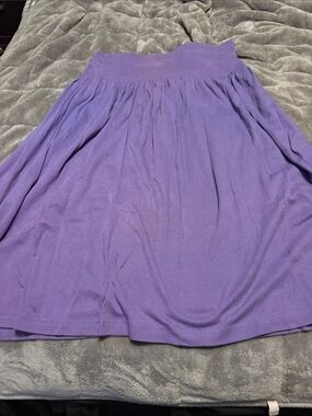 Vintage Adrienne Vittadini Purple Gathered Waist Skater Skirt